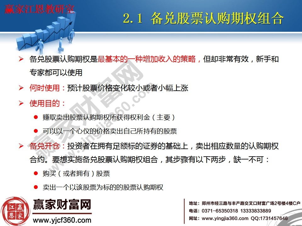 備兌股票認購期權是最基本的一種增加收入的策略